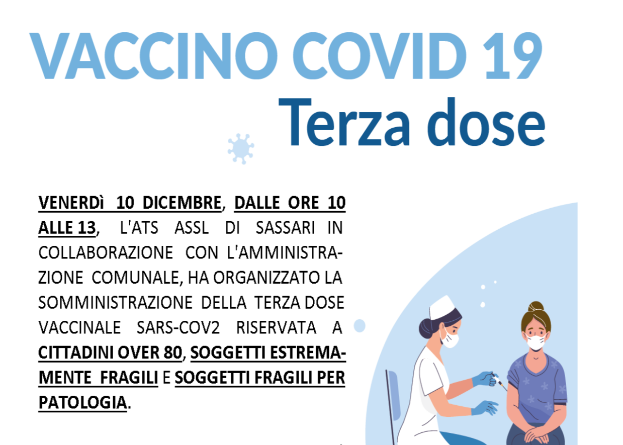 VACCINO COVID, SOMMINISTRAZIONE DELLA TERZA DOSE A CARGEGHE