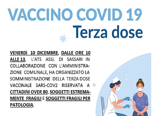 VACCINO COVID, SOMMINISTRAZIONE DELLA TERZA DOSE A CARGEGHE