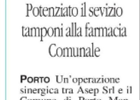 Potenziato il servizio tamponi alla Farmacia Comunale