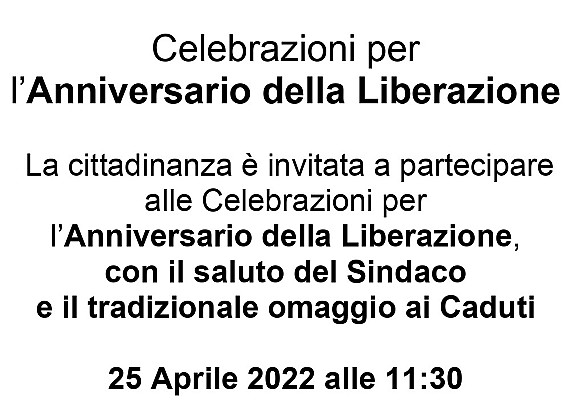 FESTA DELLA LIBERAZIONE - 25 aprile 2022