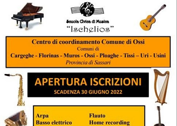 Scuola Civica di Musica Ischelios - Iscrizioni anno scolastico a.s 2022/2023