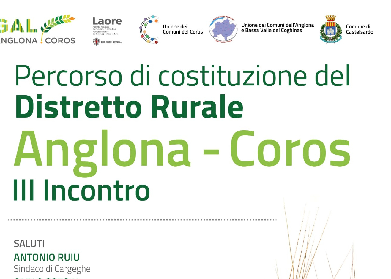 INCONTRO A CARGEGHE PER IL DISTRETTO RURALE