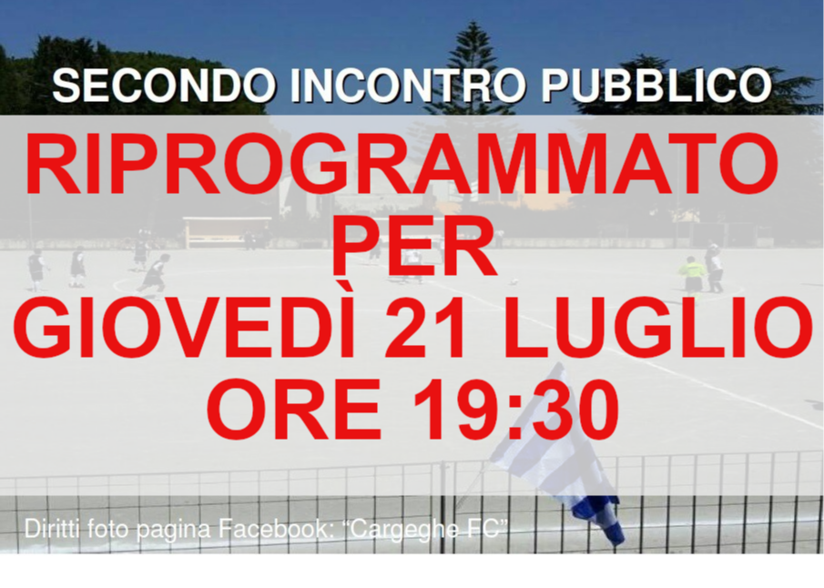SECONDO INCONTRO PER LA NASCITA DI UNA SOCIETÀ CALCISTICA