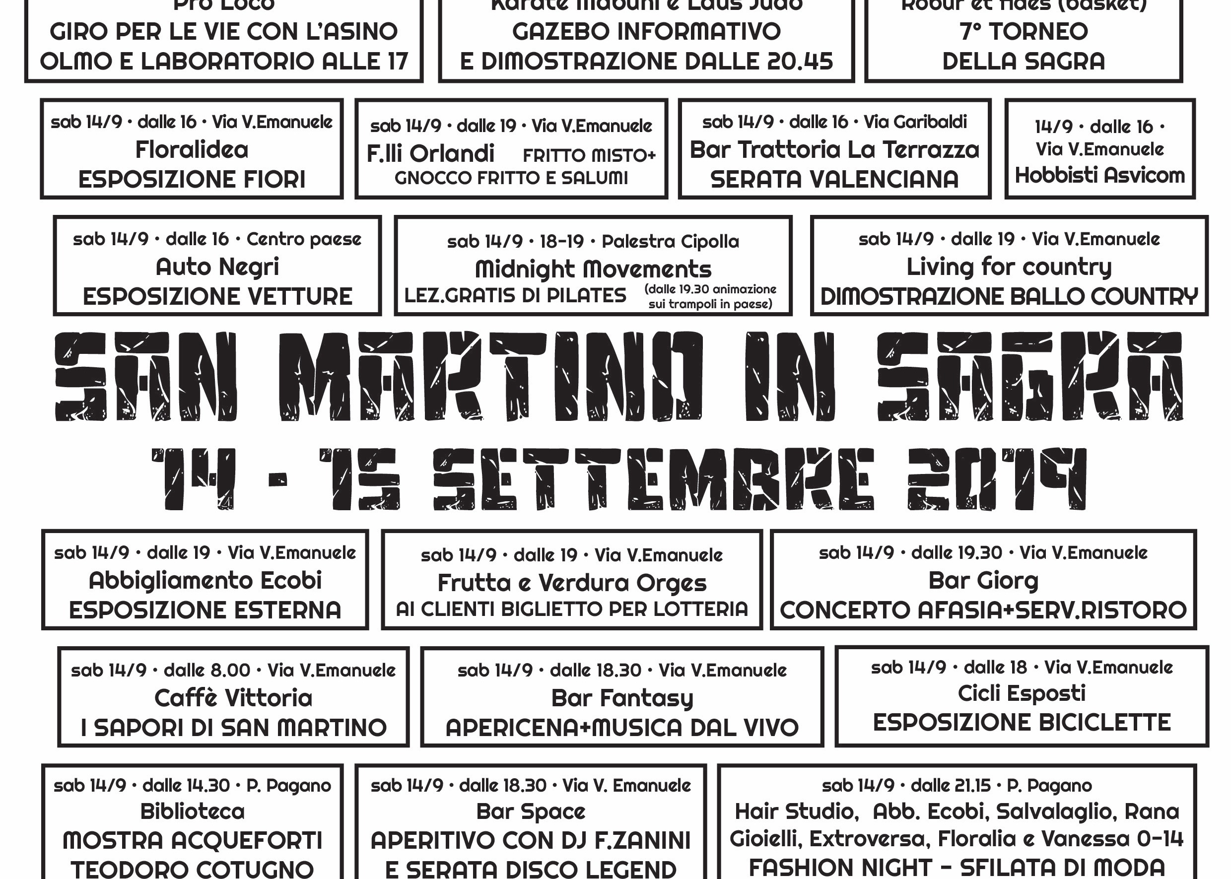 Ecco il programma di "San Martino in Sagra"