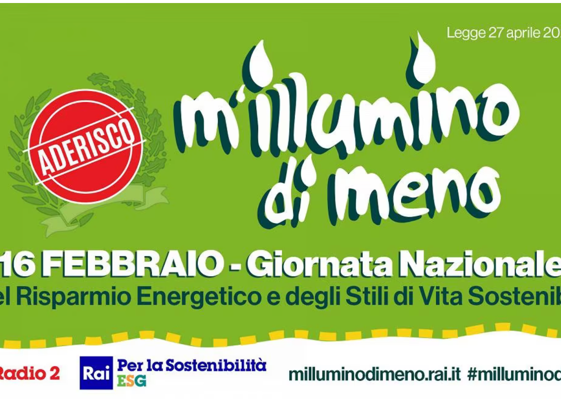 Mi illumino di meno. Giornata Nazionale del Risparmio Energetico e degli Stili di Vita Sostenibili