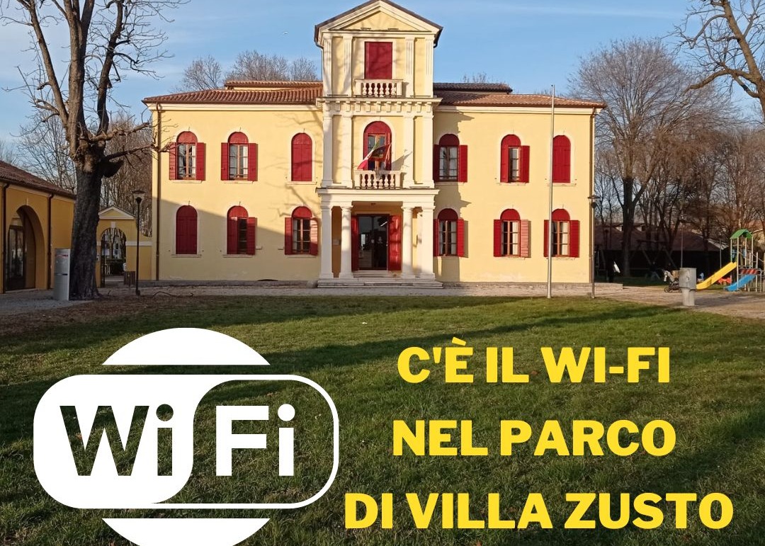 ATTIVATO IL WI-FI NEL PARCO DI VILLA ZUSTO
