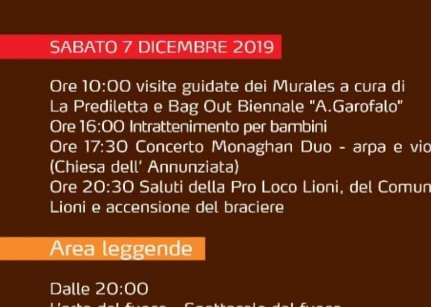 Riti di fuoco-Programma della giornata