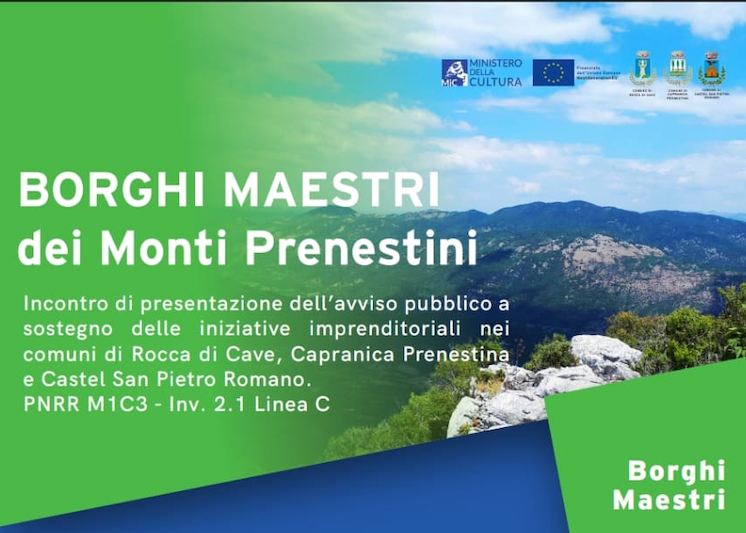 Sostegno alle iniziative imprenditoriali BORGHI MAESTRI dei Monti Prenestini