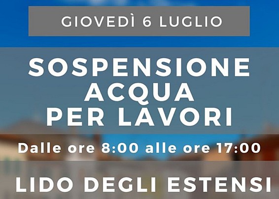 Sospensione erogazione idrica