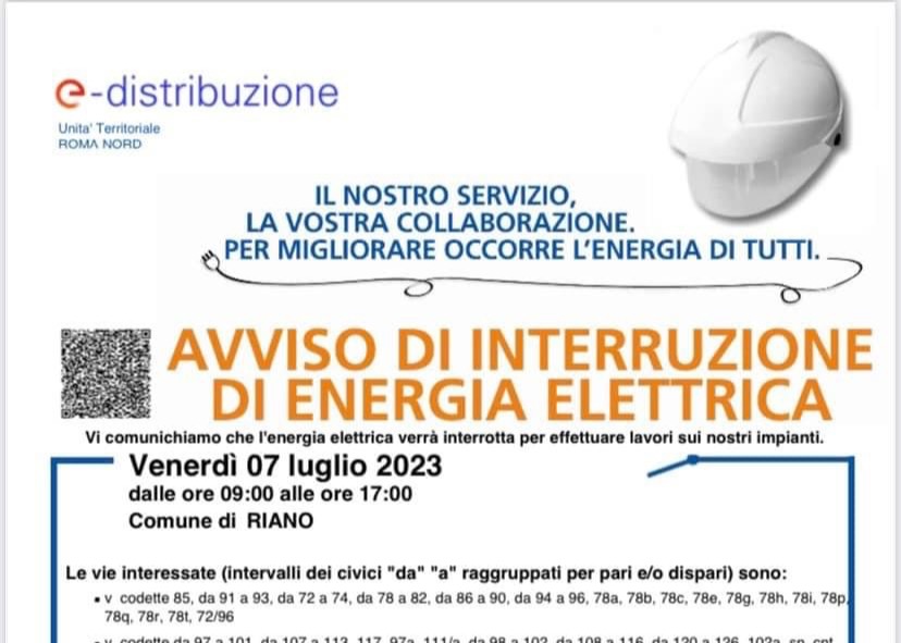 7 LUGLIO INTERRUZIONE ENERGIA ELETTRICA