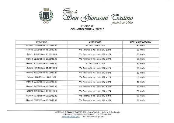 calendario controllo agosto 2023