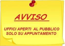 APERTURA UFFICI COMUNALI SU APPUNTAMENTO