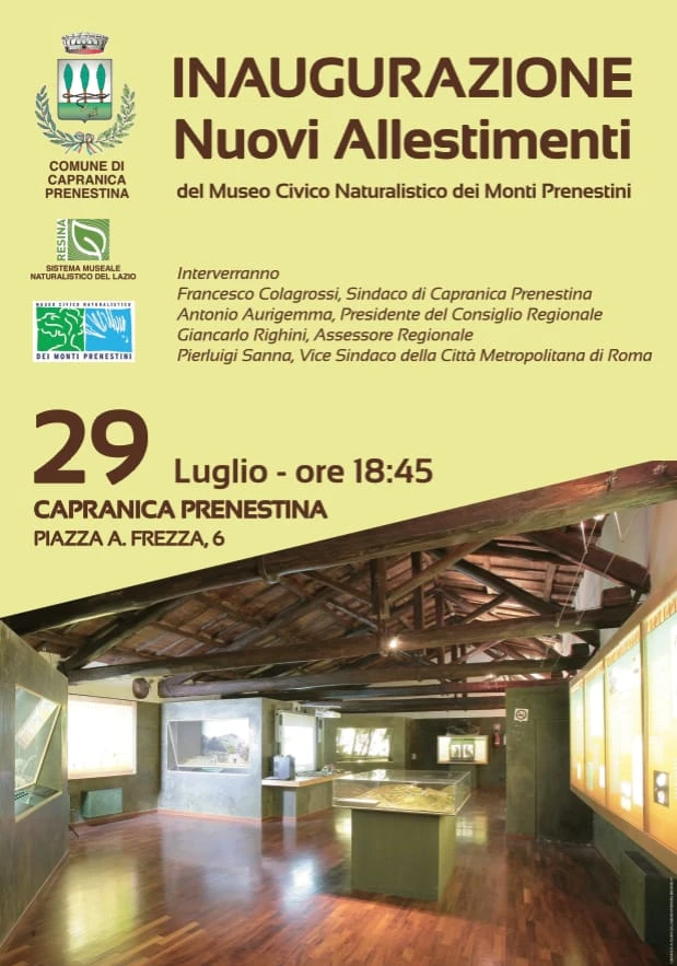 INAUGURAZIONE NUOVI ALLESTIMENTI DEL MUSEO CIVICO NATURALISTICO DEI MONTI PRENESTINI