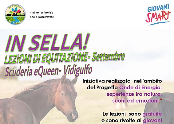 PROGETTO "ONDE DI ENERGIA": IN SELLA! LEZIONI DI EQUITAZIONE