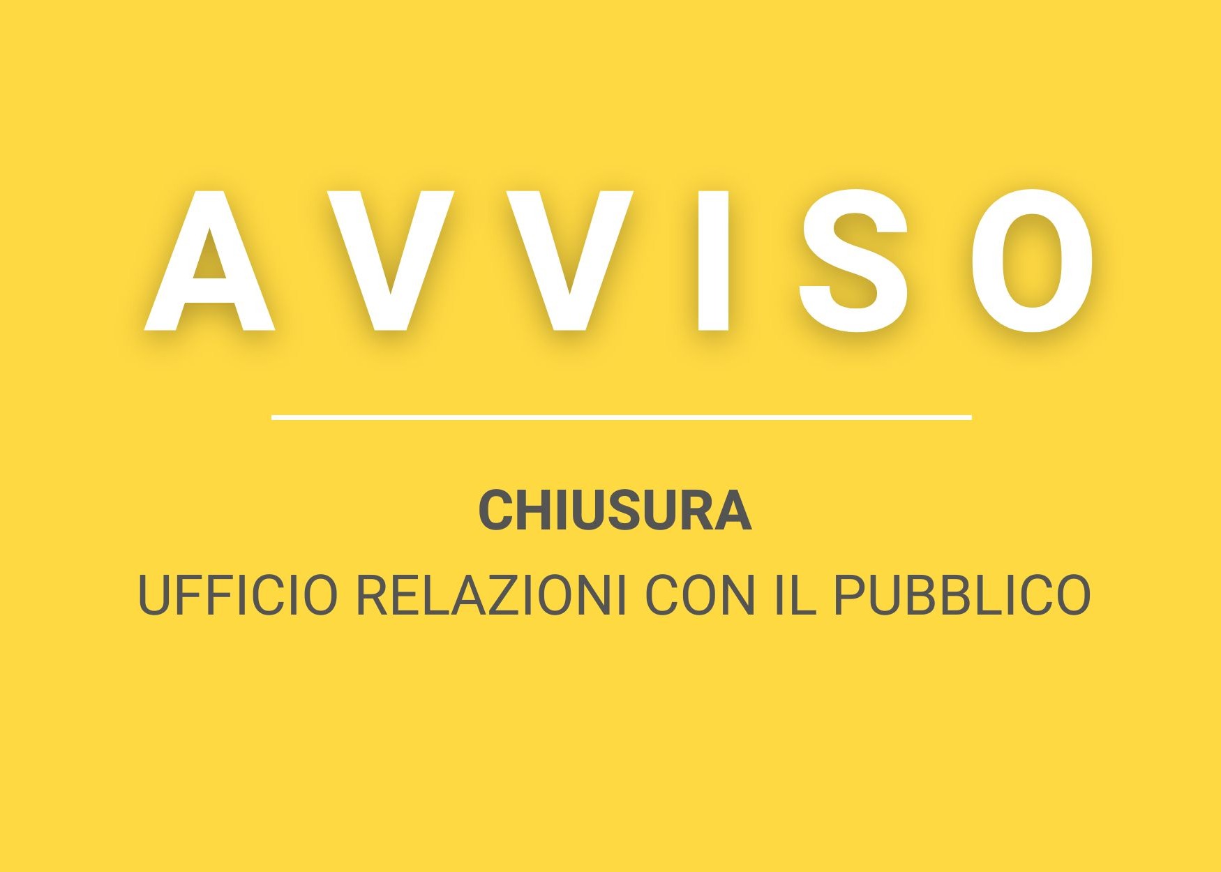 Chiusura URP dal 7 al 14 agosto