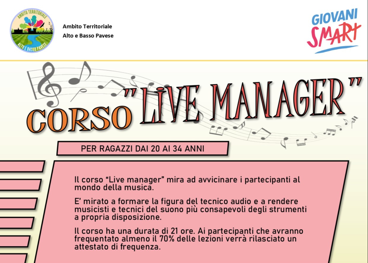 PROGETTO "ONDE DI ENERGIA": CORSO "LIVE MANAGER"