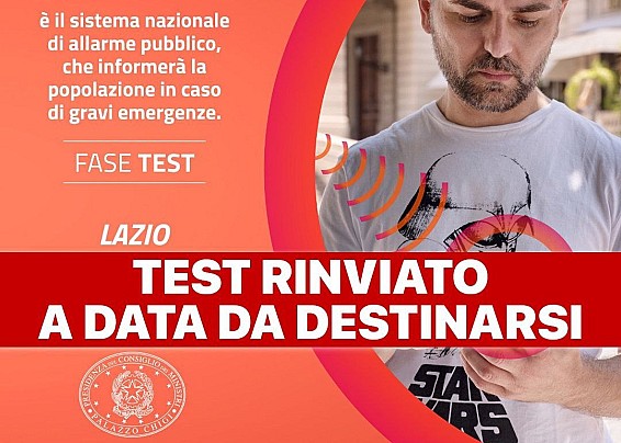 IT-Alert, test rinviato nella Regione Lazio