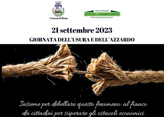 21 SETTEMBRE 2023: GIORNATA DELL'USURA E DELL'AZZARDO