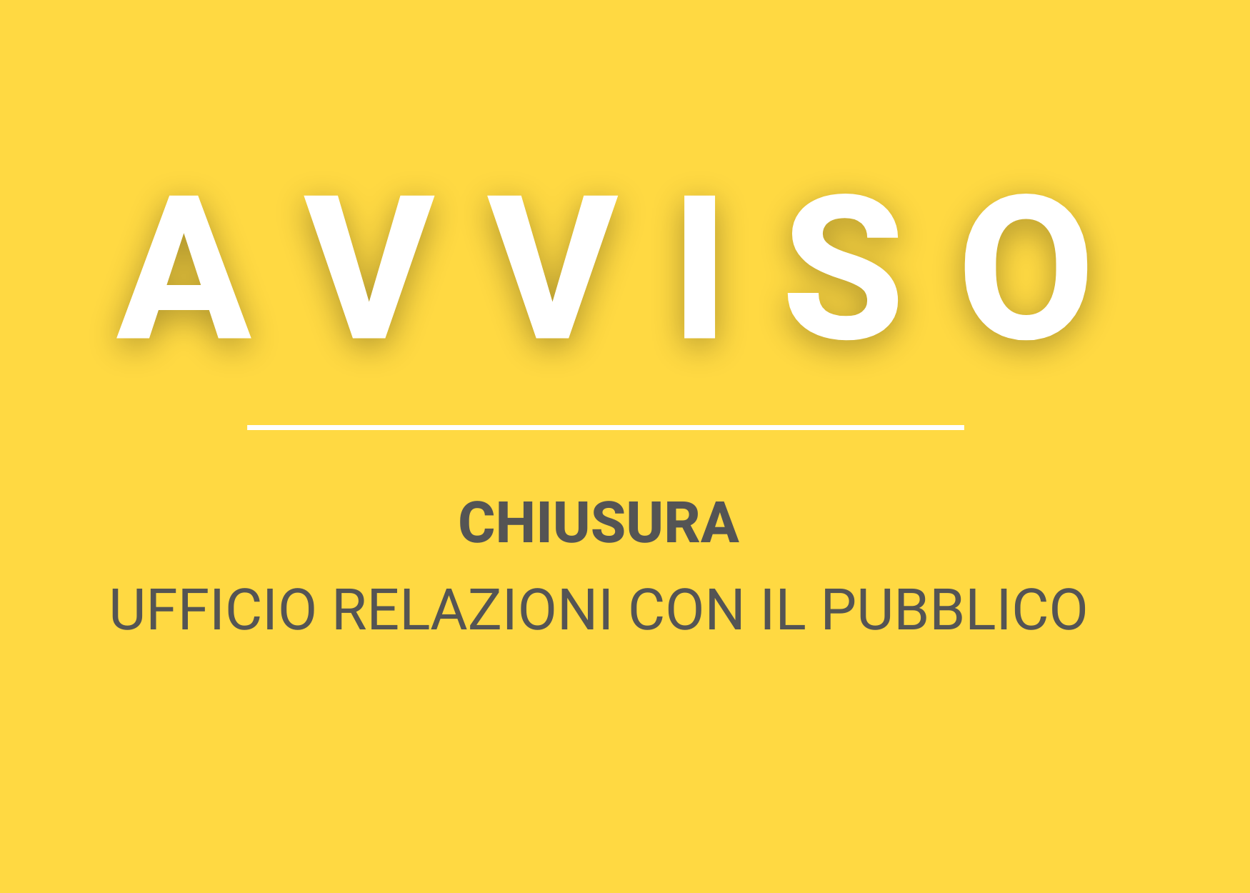 Chiusura URP venerdì 20 ottobre