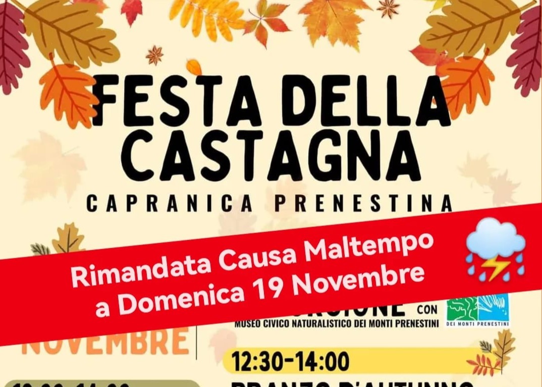 Festa della Castagna: rimandata per maltempo