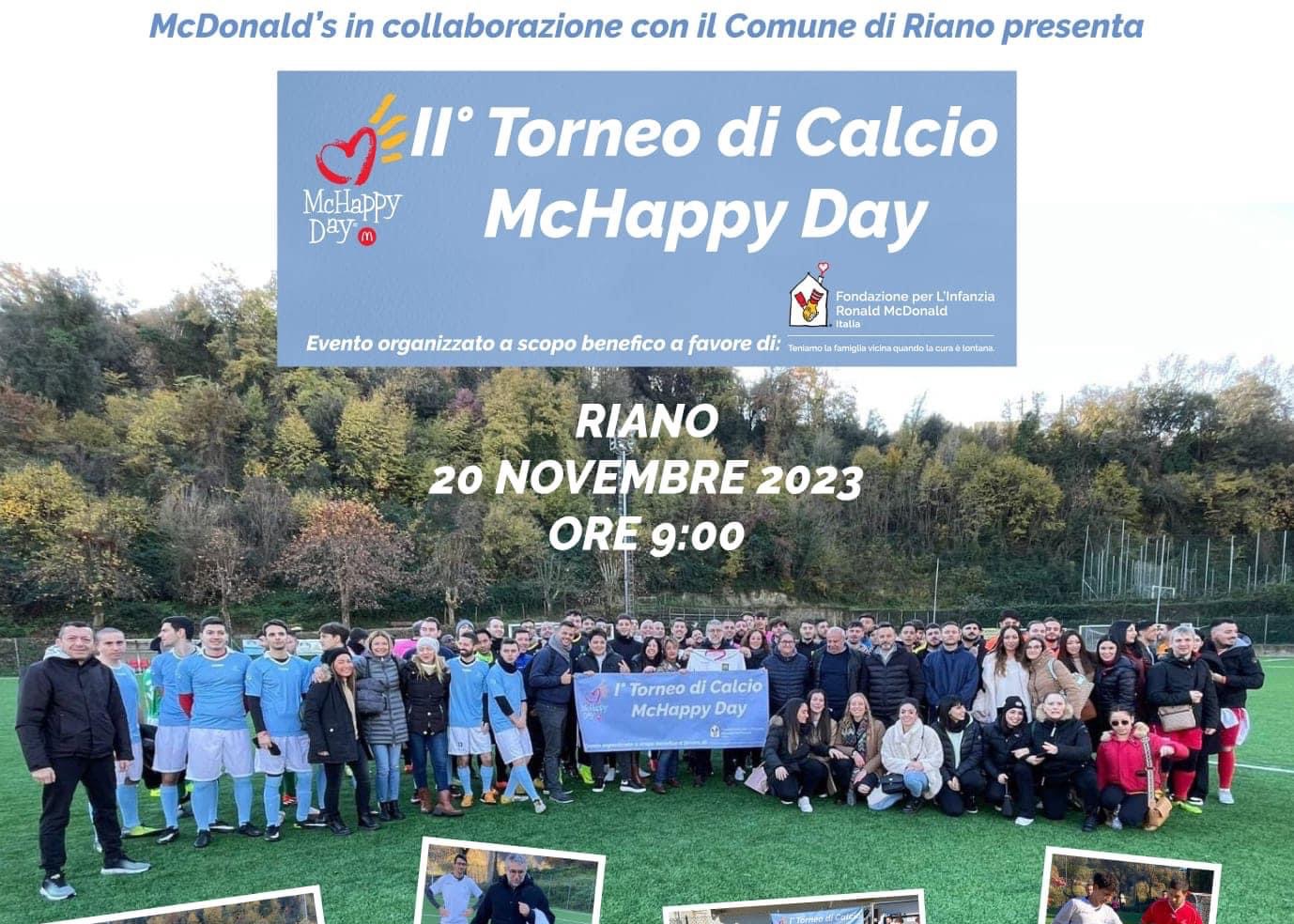 UN GOAL PER LA SOLIDARIETÀ: 20 NOVEMBRE ORE 9.00, TORNEO DI CALCIO MCHAPPY DAY