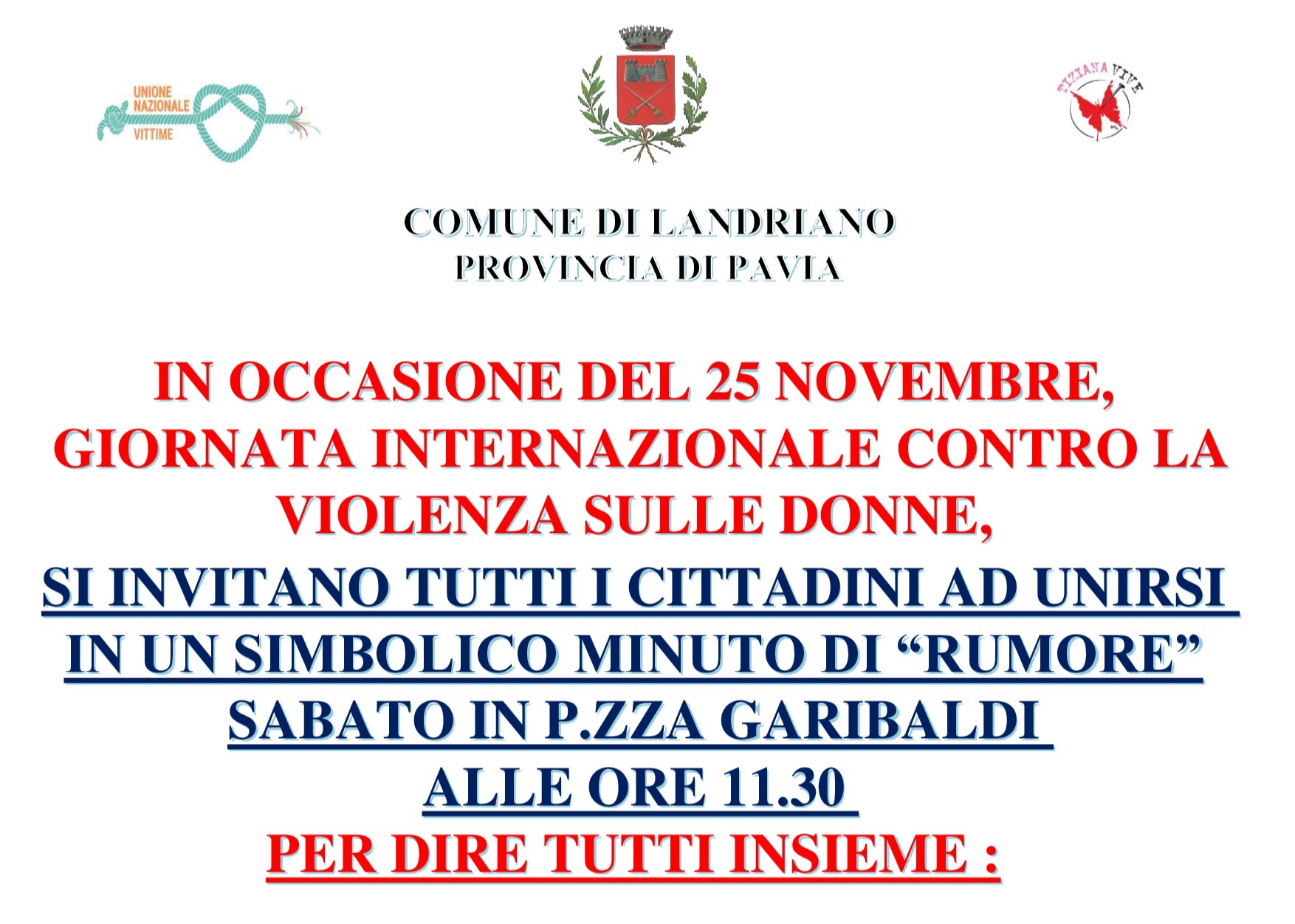1 MINUTO DI "RUMORE" PER DIRE BASTA !