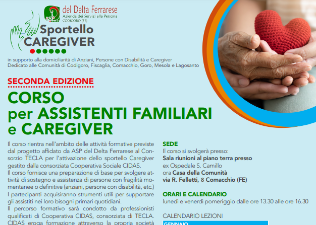 Comacchio, corso di formazione per Assistenti familiari e Caregiver