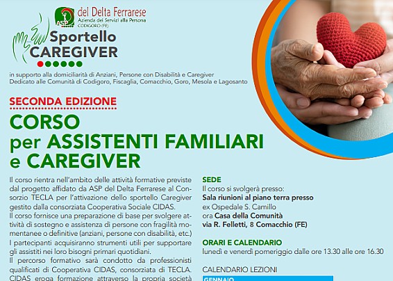 Comacchio, corso di formazione per Assistenti familiari e Caregiver