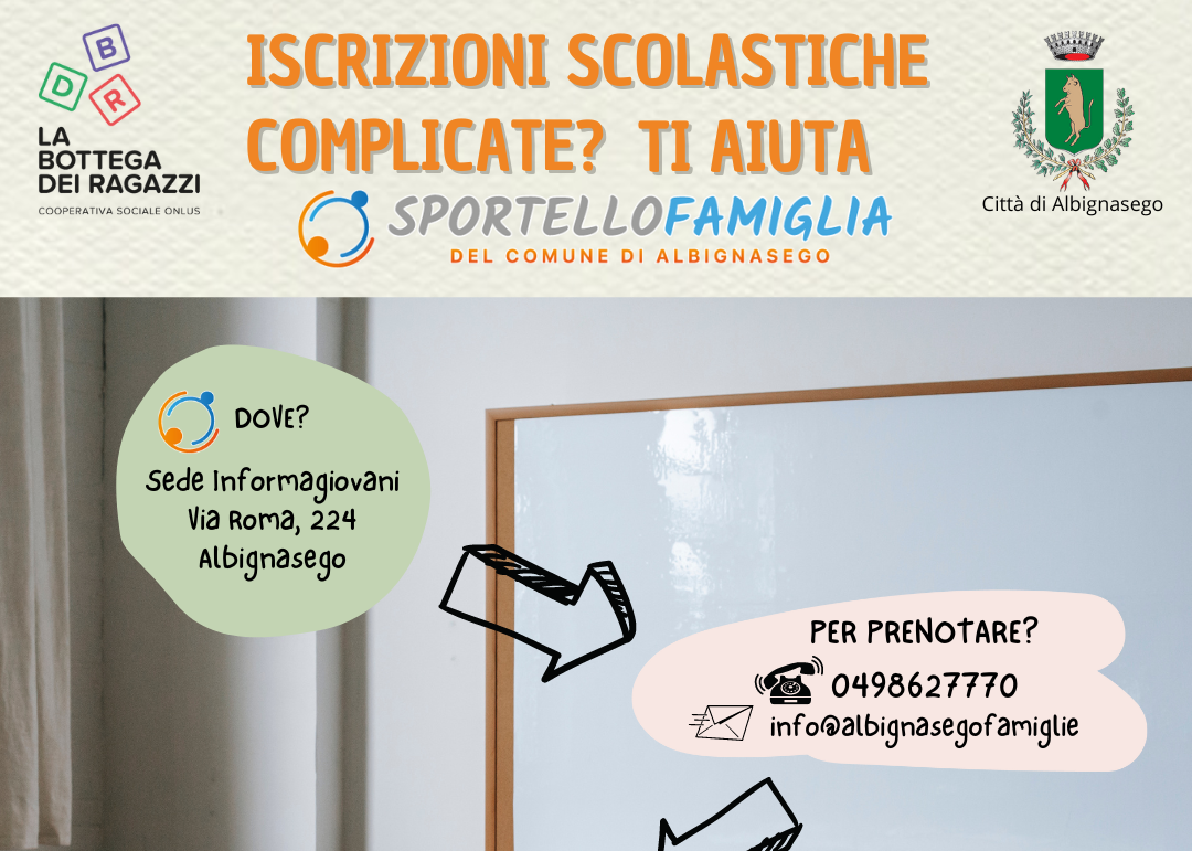 22/01/2024 Iscrizioni scolastiche complicate? lo sportello famiglia del Comune ti aiuta