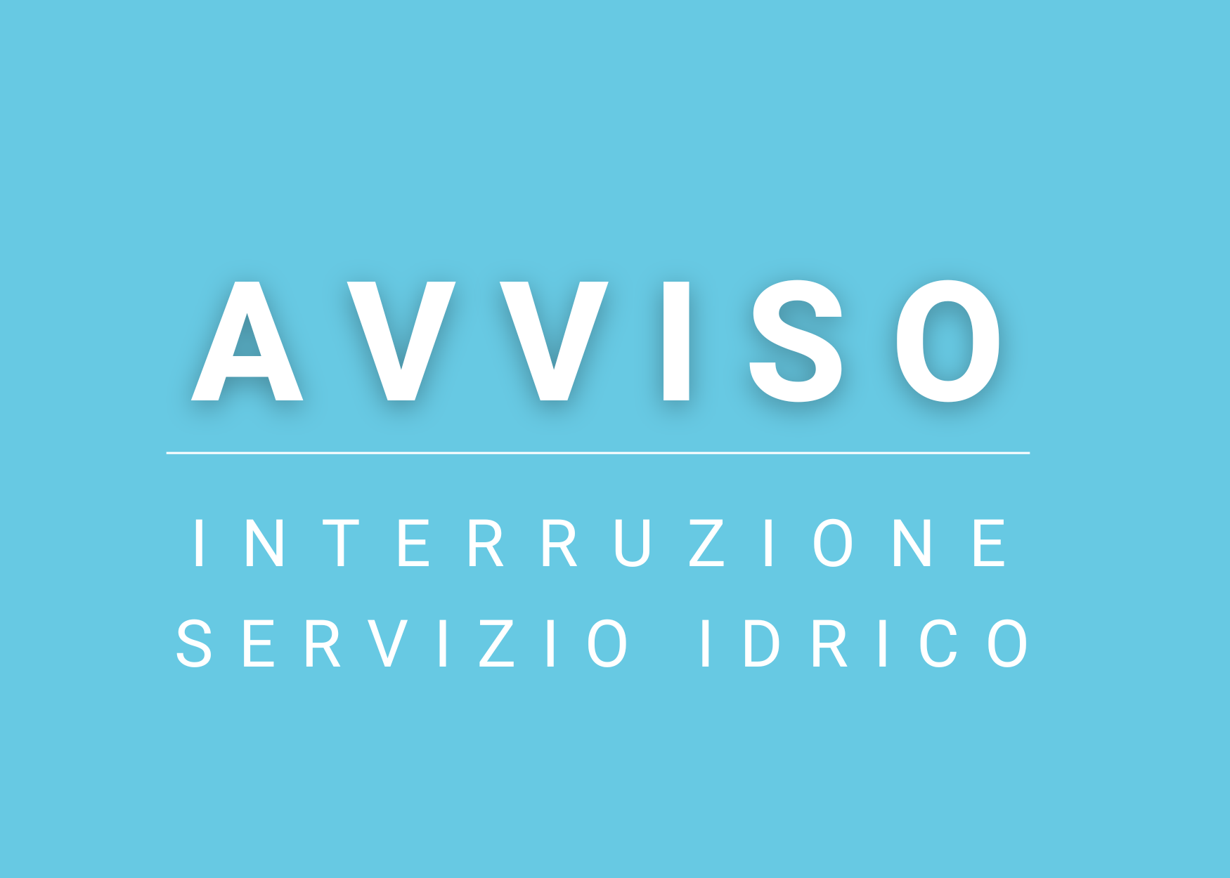Interruzione erogazione del servizio idrico
