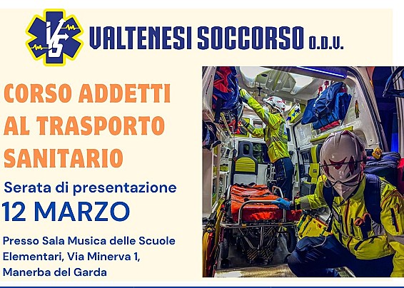 VALTENESI SOCCORSO ORGANIZZA IL CORSO ADDETTI AL TRASPORTO SANITARIO