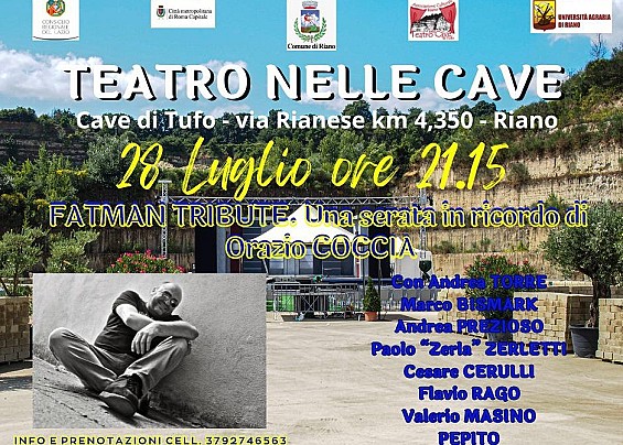 TEATRO NELLE CAVE 2024: ULTIMO APPUNTAMENTO CON “FATMAN TRIBUTE. UNA SERATA IN RICORDO DI ORAZIO COCCIA”, 28 LUGLIO CON PRENOTAZIONE OBBLIGATORIA