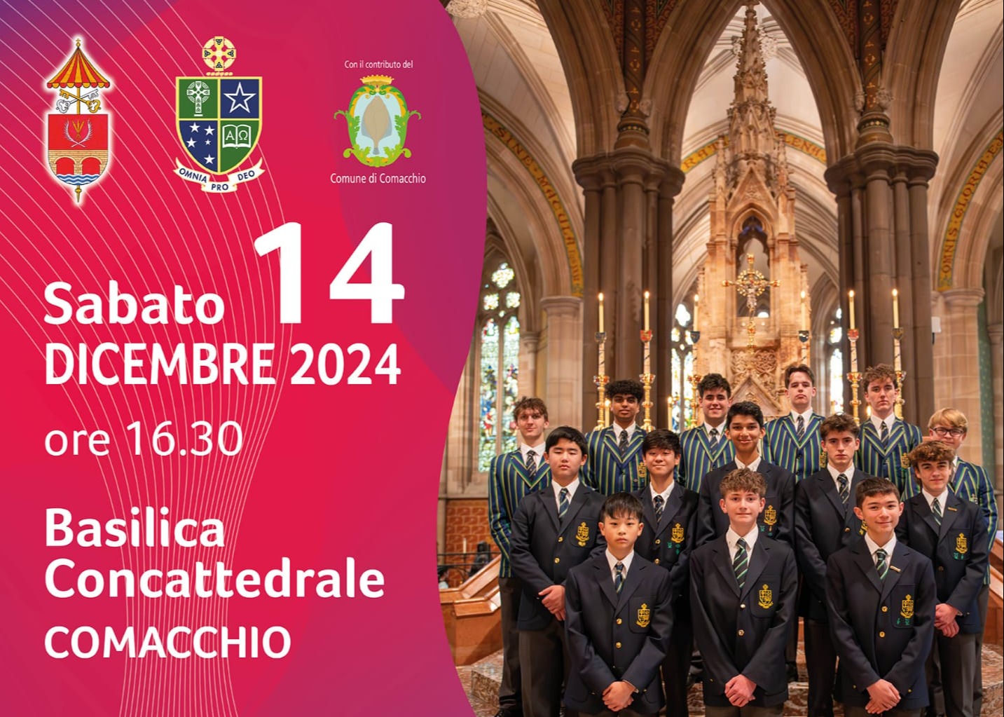 Comacchio, Elevazione musicale di Natale con la Schola della Cattedrale di San Patrizio di Melbourne.