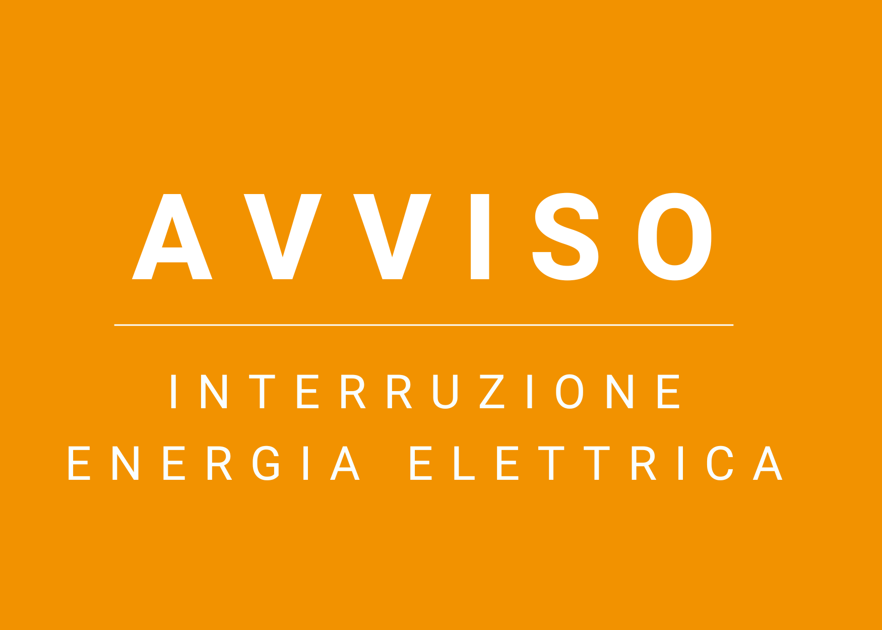 Avviso | Interruzione energia elettrica
