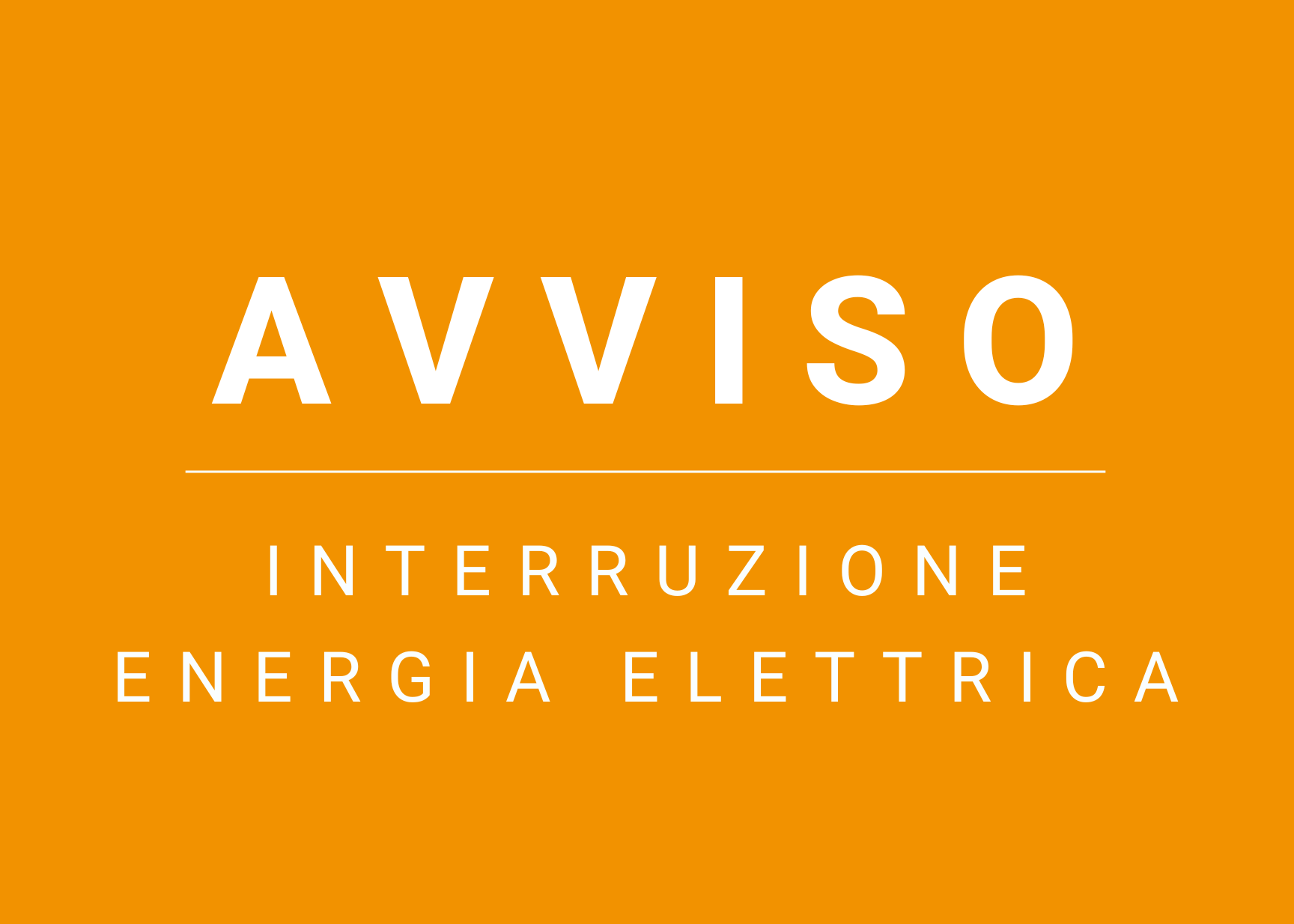Avviso | Interruzione energia elettrica