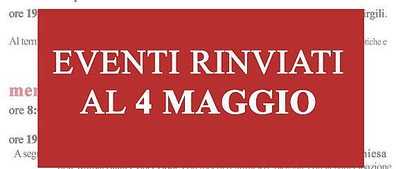 Avviso importante festeggiamenti di San Giorgio