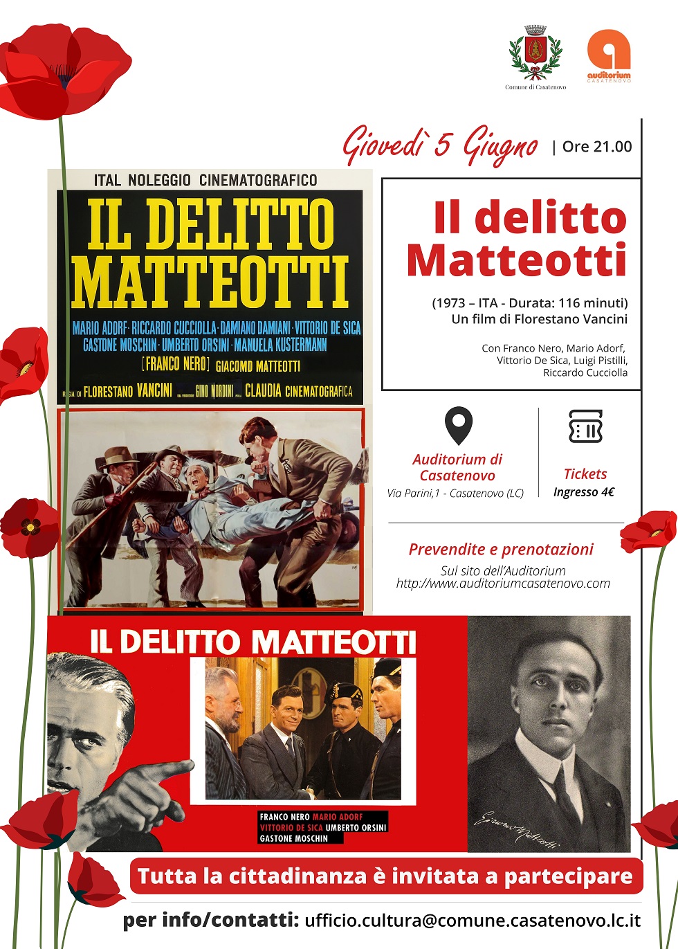 Locandina Il Delitto Matteotti 5 giugno