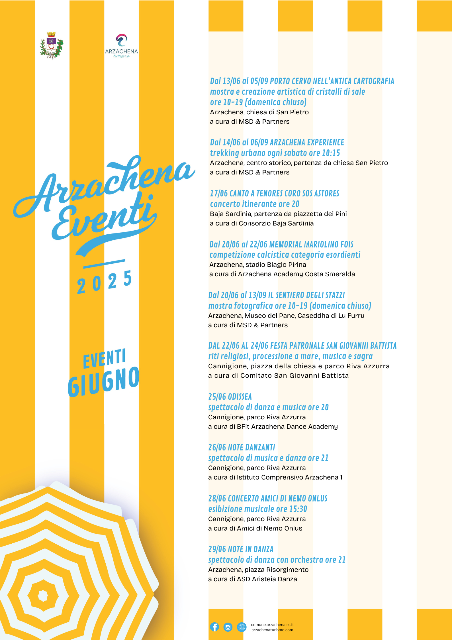 Arzachena Eventi 2025 - locandina giugno 