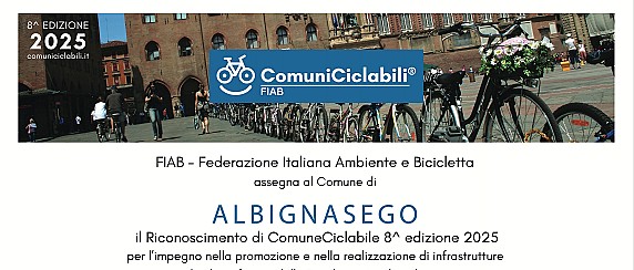 14/07/2025 Albignasego premiato come “Comune Ciclabile 2025” dalla FIAB