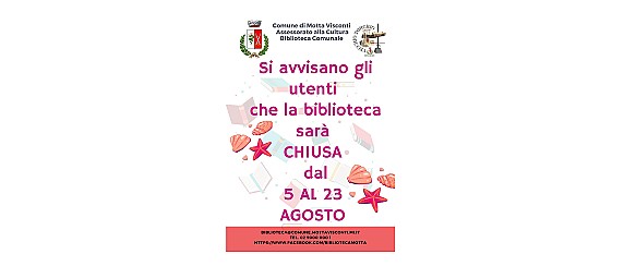 Avviso di chiusura estiva della biblioteca