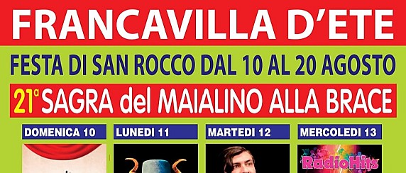 Festa di San Rocco dal 10 al 20 agosto 2025.