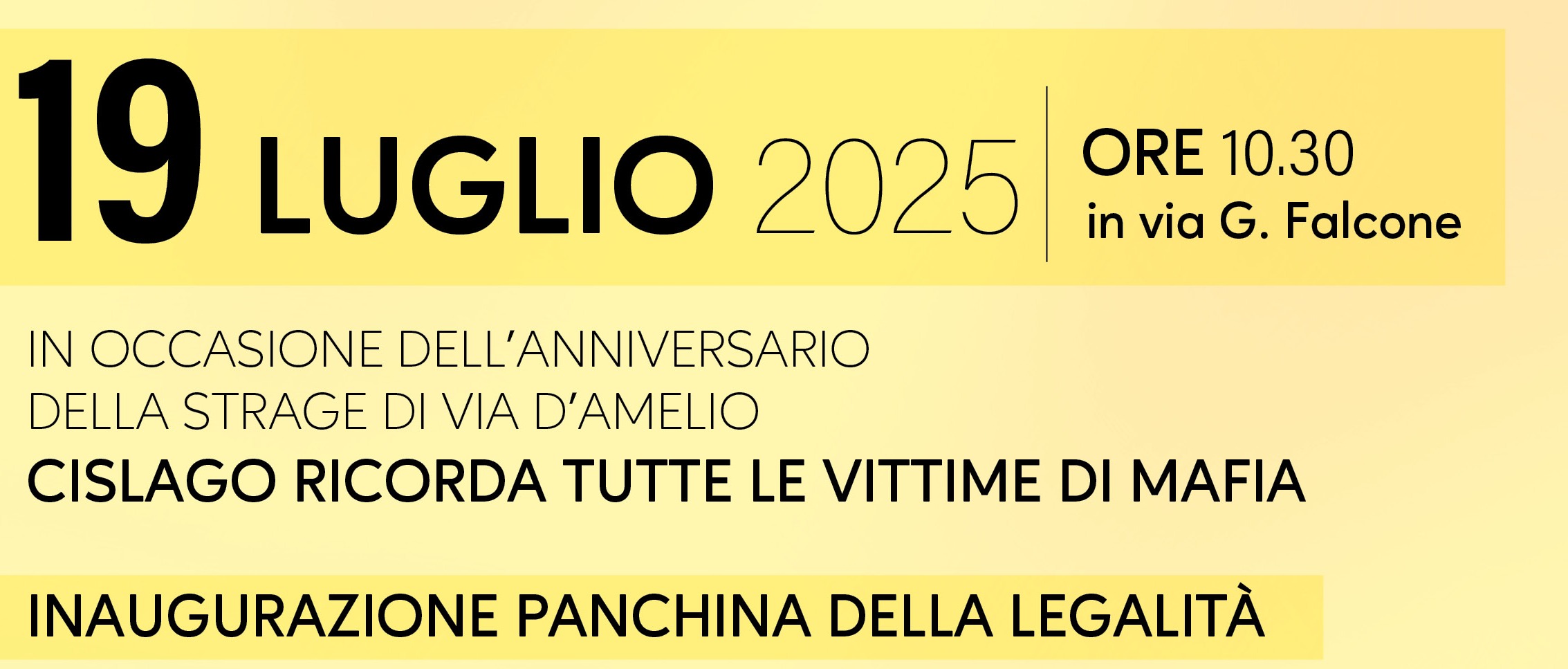 Inaugurazione Panchina della Legalità