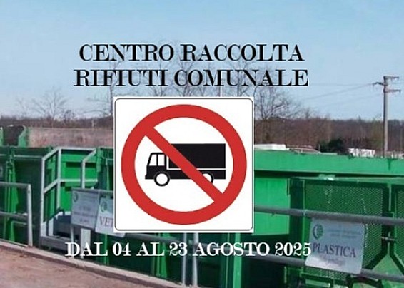 CENTRO RACCOLTA RIFIUTI COMUNALE - MODIFICA MODALITA' DI ACCESSO NEL MESE DI AGOSTO