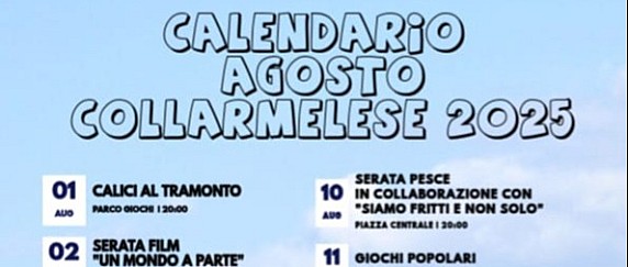 Calendario Agosto Collarmelese 2025