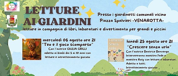 Letture ai giardini - in compagnia di libri, laboratori e divertimento per grandi e piccini
