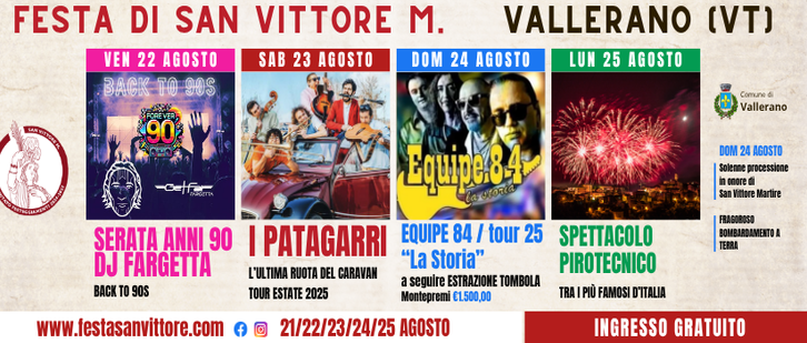 Festeggiamenti San Vittore Martire 2024-2025