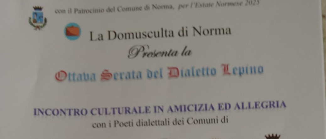 [NORMA ESTATE 2025] Serata del dialetto Lepino