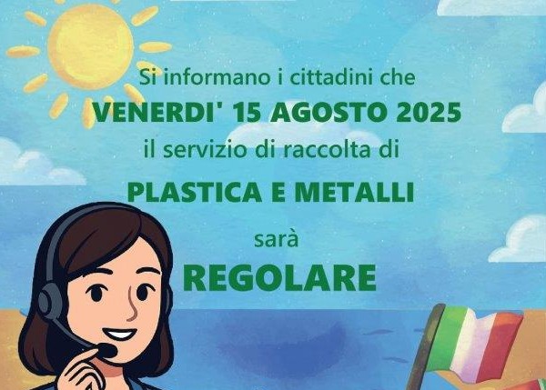 SERVIZIO RACCOLTA GIORNO 15.08.2025