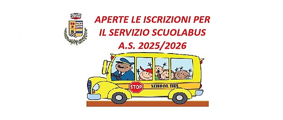 AVVISO SERVIZIO SCUOLABUS A.S. 2025/2026 (esteso agli alunni di tutte le scuole di ogni ordine e grado)
