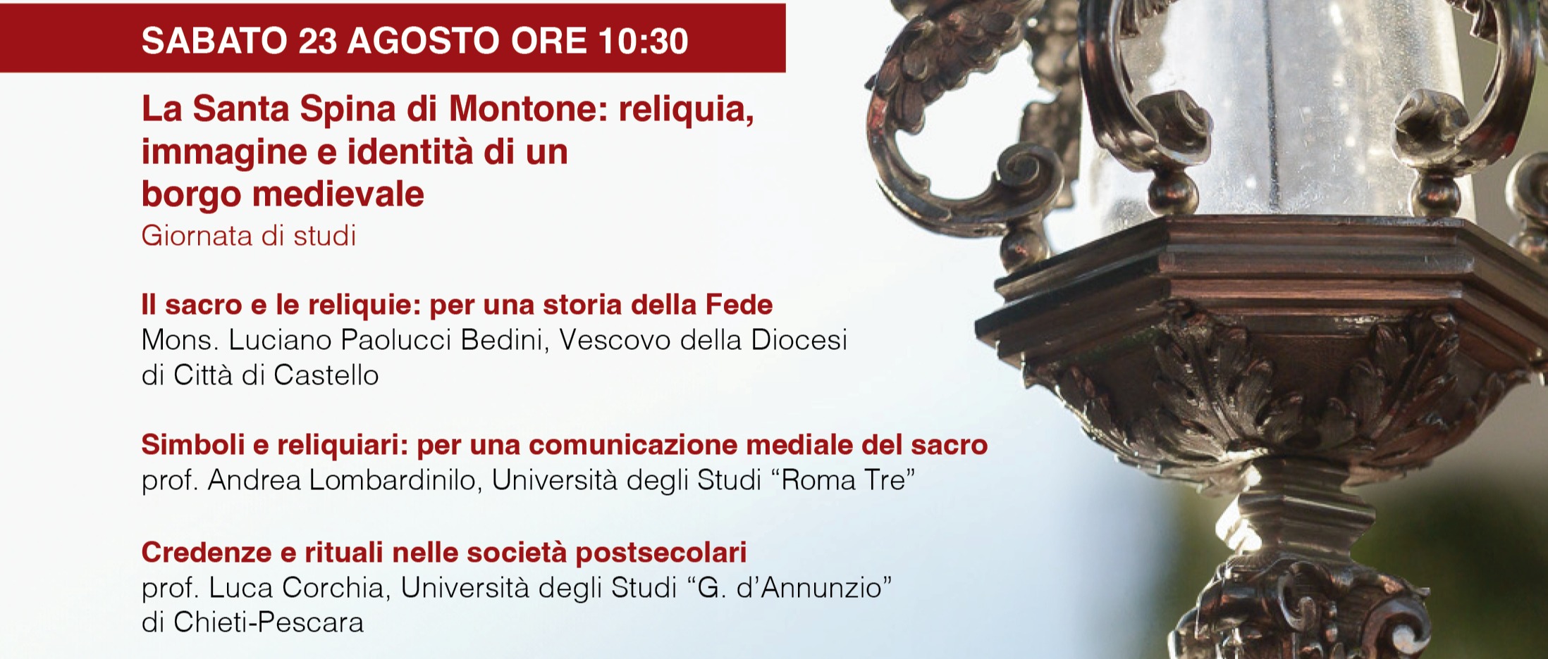 Conferenza: La Santa Spina di Montone: reliquia, immagine e identità di un borgo medievale